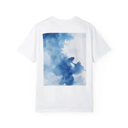 Blue Watercolor Abstract Ink Wash Art