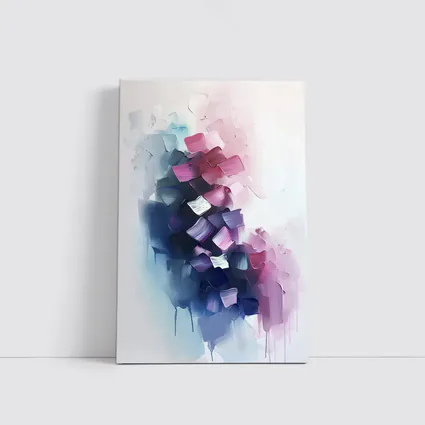 Abstract Purple Pink Blue Brushstroke Paint Art