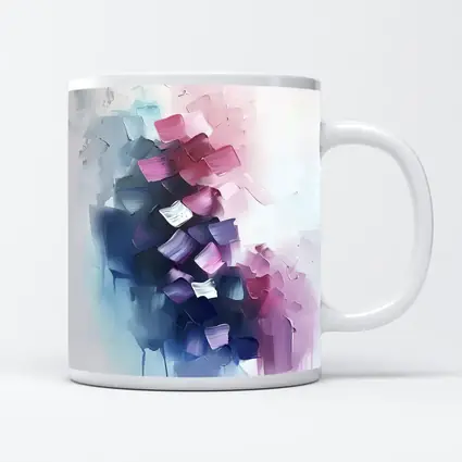 Abstract Purple Pink Blue Brushstroke Paint Art