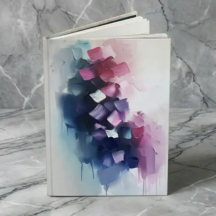 Abstract Purple Pink Blue Brushstroke Paint Art