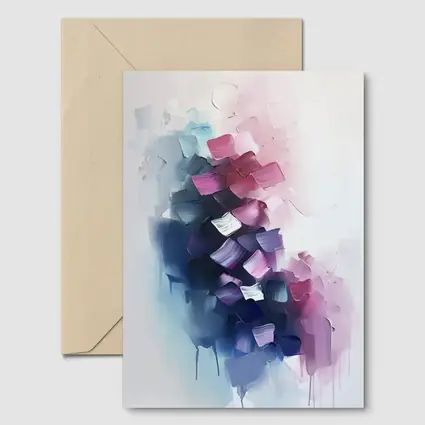Abstract Purple Pink Blue Brushstroke Paint Art