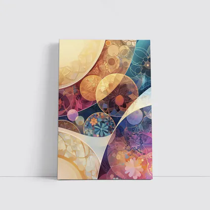 Floral Abstract Circles Pastel Boho Pattern Art
