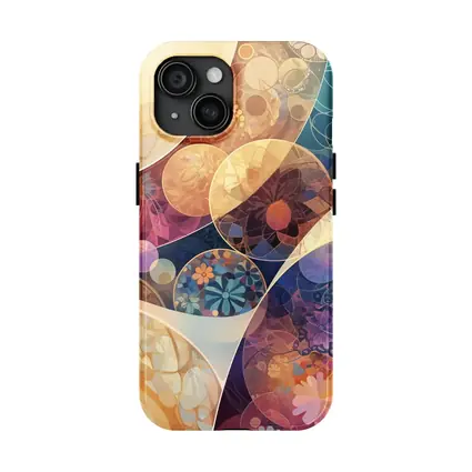 Floral Abstract Circles Pastel Boho Pattern Art