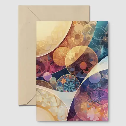 Floral Abstract Circles Pastel Boho Pattern Art