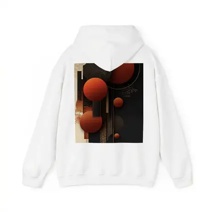 Abstract Red Spheres Black Gold Japanese Pattern