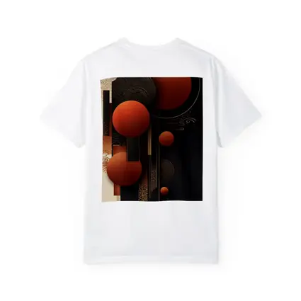 Abstract Red Spheres Black Gold Japanese Pattern