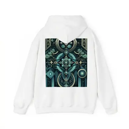 Art Deco Mystical Botanical Dark Teal Design