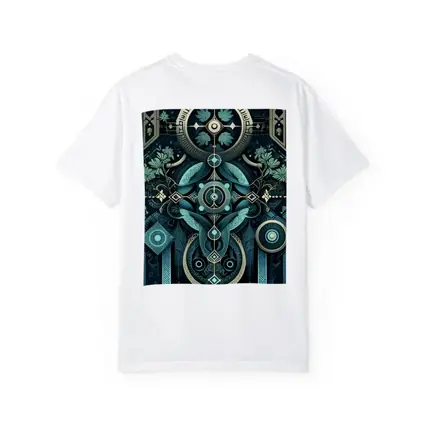 Art Deco Mystical Botanical Dark Teal Design
