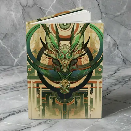 Green Dragon Mask Art Deco Fantasy