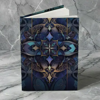 Dark Blue Mandala Art Deco Ornamental Design