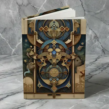 Art Nouveau Celestial Mandala Blue Gold