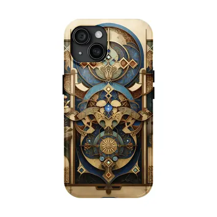 Art Nouveau Celestial Mandala Blue Gold