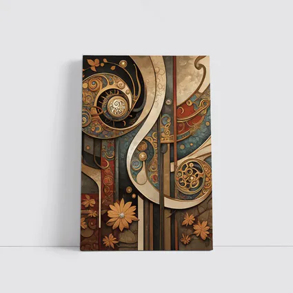 Art Nouveau Abstract Swirls Floral Geometric Design