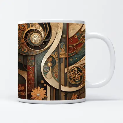 Art Nouveau Abstract Swirls Floral Geometric Design