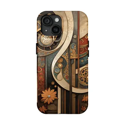 Art Nouveau Abstract Swirls Floral Geometric Design