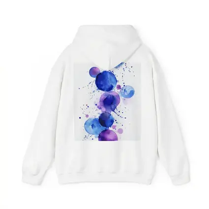 Blue Purple Watercolor Circles Abstract Art