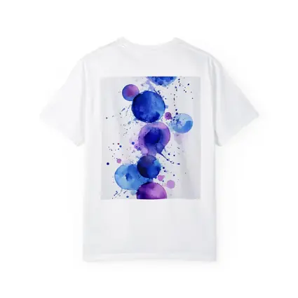 Blue Purple Watercolor Circles Abstract Art