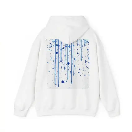 Blue Watercolor Drips Splatter White Background