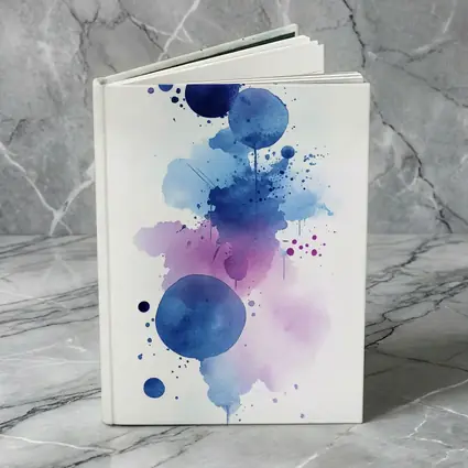 Blue Purple Watercolor Abstract Splash Art