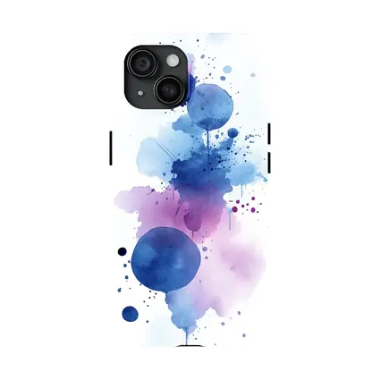 Blue Purple Watercolor Abstract Splash Art