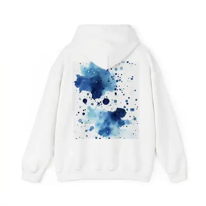Blue Watercolor Ink Splash On White