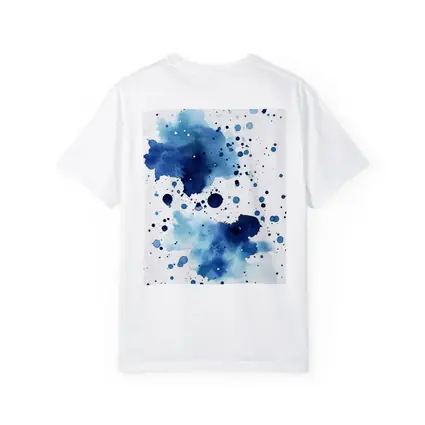 Blue Watercolor Ink Splash On White