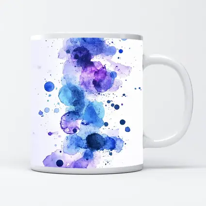 Blue Purple Watercolor Abstract Splash Art