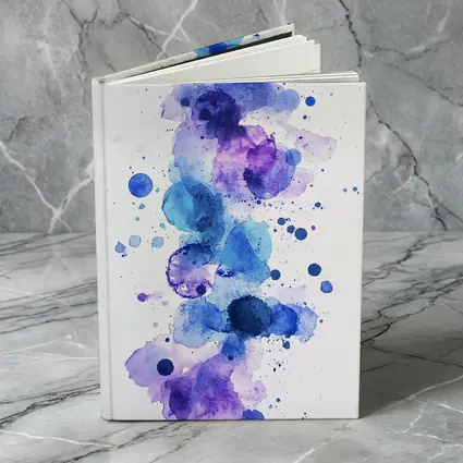 Blue Purple Watercolor Abstract Splash Art