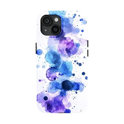 Blue Purple Watercolor Abstract Splash Art