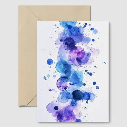 Blue Purple Watercolor Abstract Splash Art