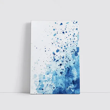 Blue Watercolor Splash Abstract White Background