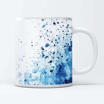 Blue Watercolor Splash Abstract White Background