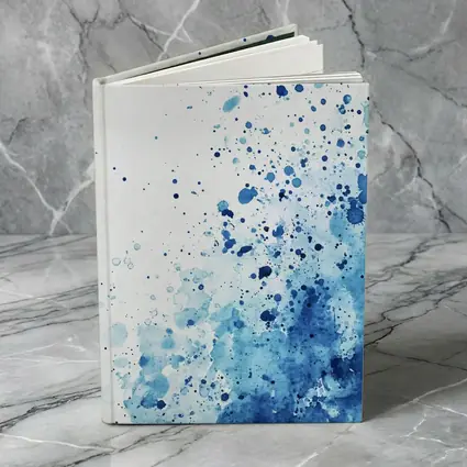 Blue Watercolor Splash Abstract White Background