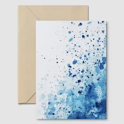 Blue Watercolor Splash Abstract White Background
