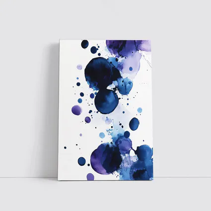 Blue Purple Watercolor Abstract Ink Drops