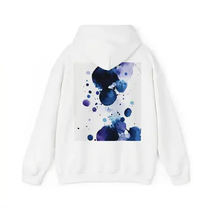 Blue Purple Watercolor Abstract Ink Drops