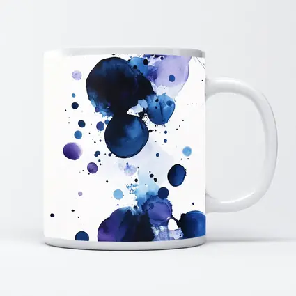 Blue Purple Watercolor Abstract Ink Drops