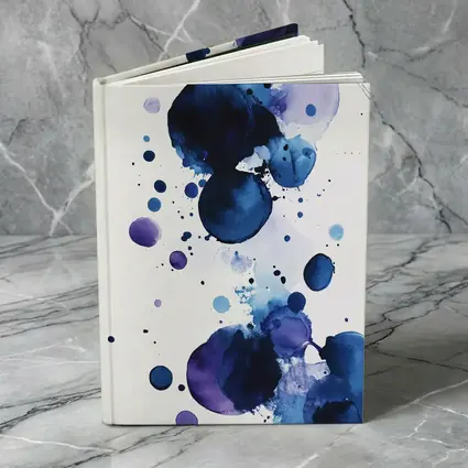 Blue Purple Watercolor Abstract Ink Drops