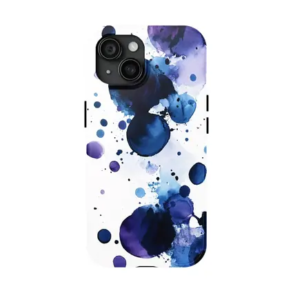 Blue Purple Watercolor Abstract Ink Drops
