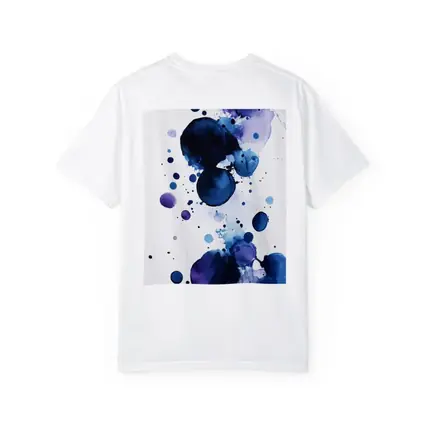 Blue Purple Watercolor Abstract Ink Drops