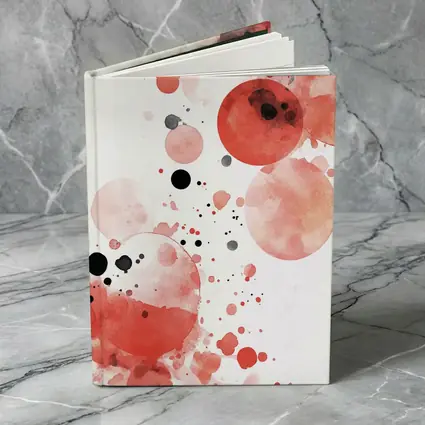 Red Watercolor Circles Abstract Art White Background