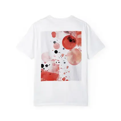 Red Watercolor Circles Abstract Art White Background
