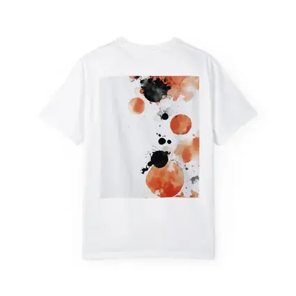 Orange Black Watercolor Ink Splatter Abstract Art