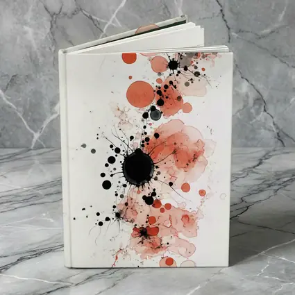 Red Black Ink Splash Abstract Watercolor Art