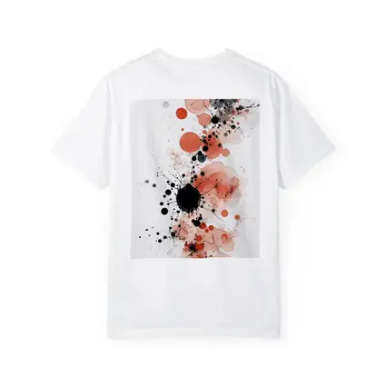Red Black Ink Splash Abstract Watercolor Art