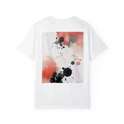 Red Black Ink Splatter Watercolor Abstract Art