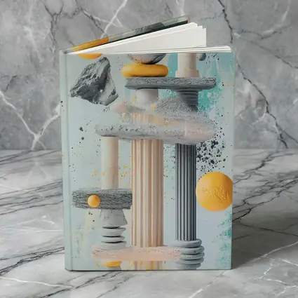 Greek Columns Marble Spheres Abstract Art