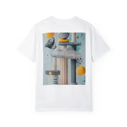 Greek Columns Marble Spheres Abstract Art