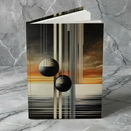 Abstract Geometric Spheres Sunset Sky Art