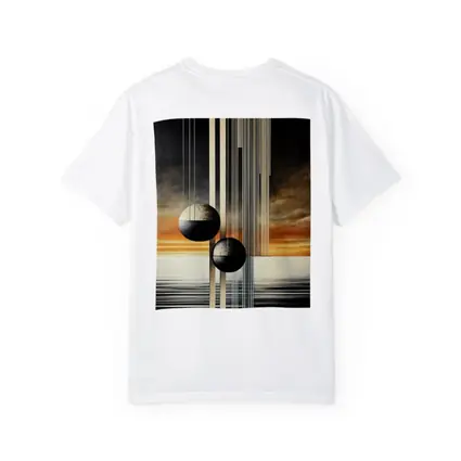 Abstract Geometric Spheres Sunset Sky Art
